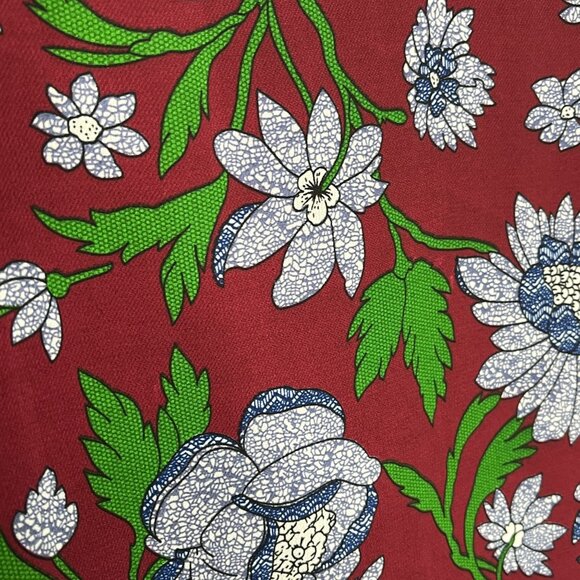 Entro Boho Bell Sleeve Floral Mini Dress Burgundy Blue Size Large - Picture 5 of 12